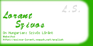 lorant szivos business card
